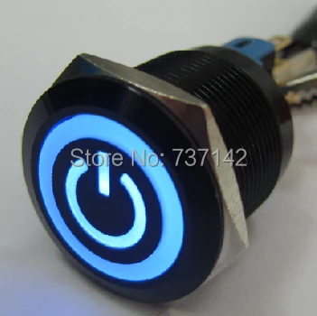 

ELEWIND 22mm Black illuminated power symbol push button switch(PM221F-11ET/B/12V/A)