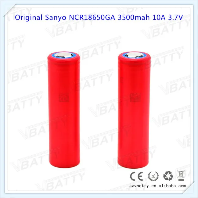 

100% Original for Sanyo NCR18650GA GA 18650 3500mah 10A 3.7V Li-ion rechargeable battery with flat top(1 pc)