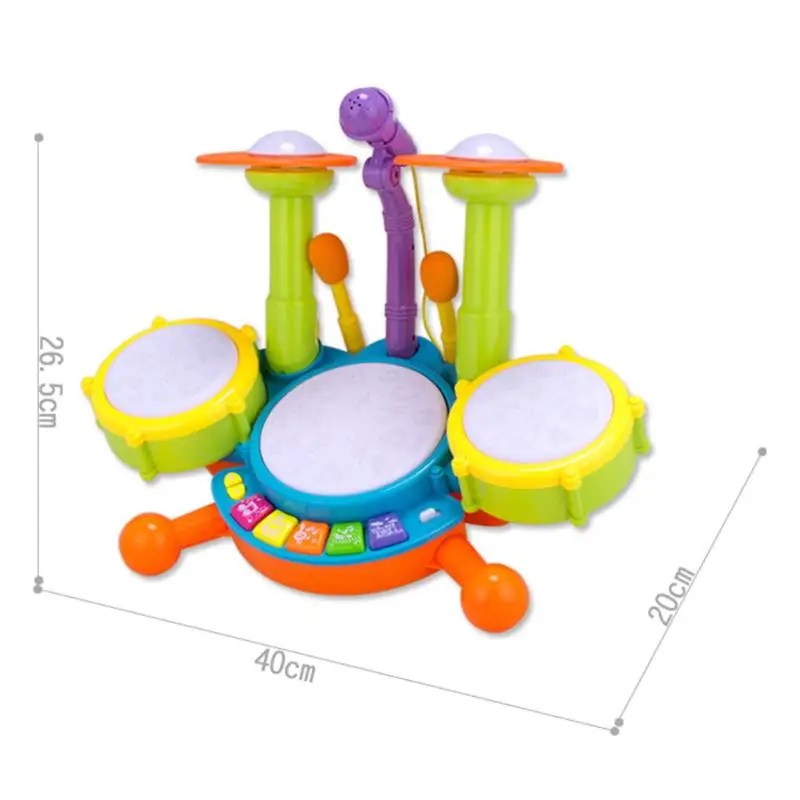  Baby Musical Drum Toy Kids Jazz Drum Kit Electronic Percussion Musical Instrument Children Educational Toys Gift