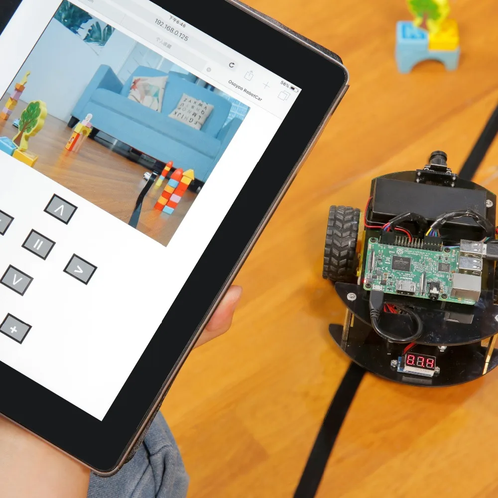 OSOYOO Robot car kit Smart Car Learning Kit for Raspberry Pi 3,B+Android IOS APP WiFi Wireless (Not include Raspberry P3 board )