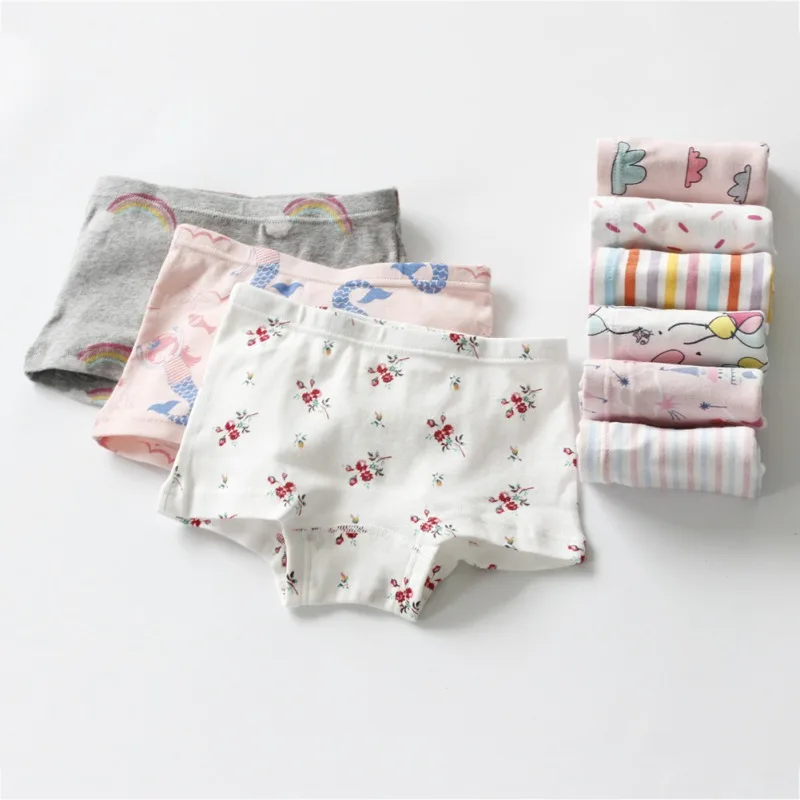 

Cartoon Cute Briefs Summer Children Girls Shorts Cotton Soft Boxer Briefs 3 Pcs/set Cartoon Print Underwear Underpants