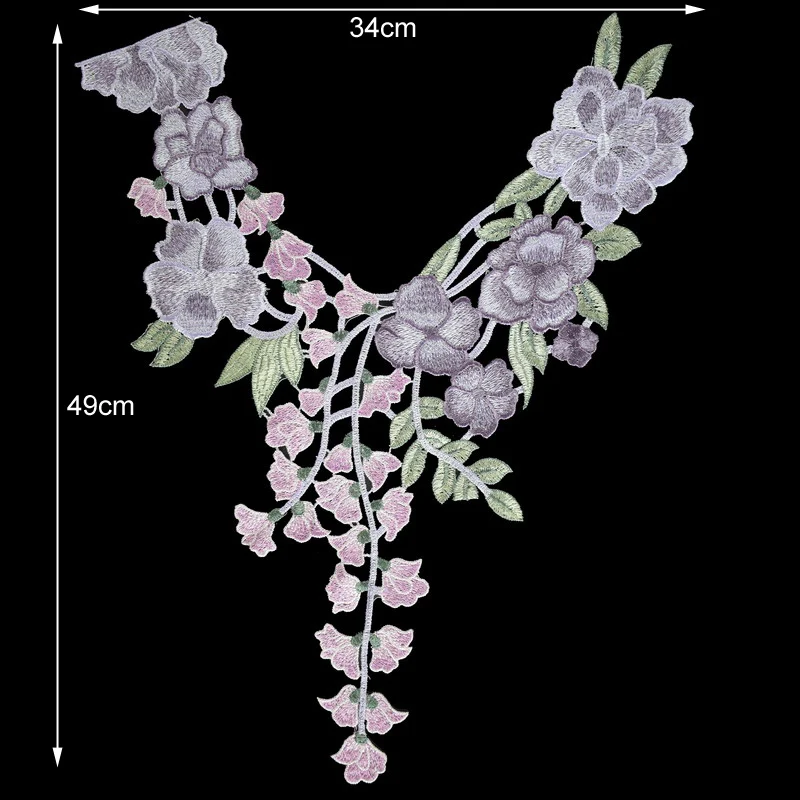 Вышитая кружевная ткань отделка «сделай сам» на декольте Воротник украшение костюма пришить платье одежда аппликация Швейные принадлежности