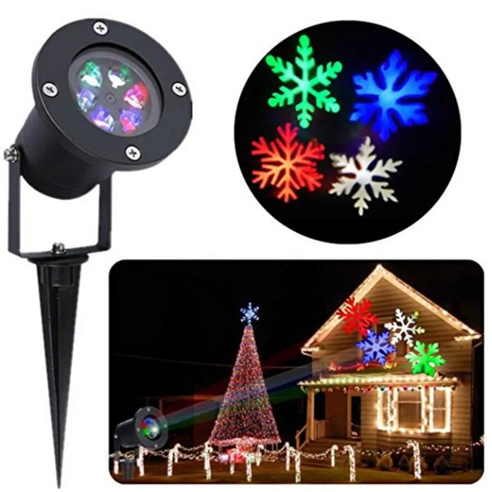 SuperNight Snowflake Projector Lamp Waterproof IP65 RGBW LED Landscape Spotlight Party Holiday Decoration Night Light for Home | Освещение