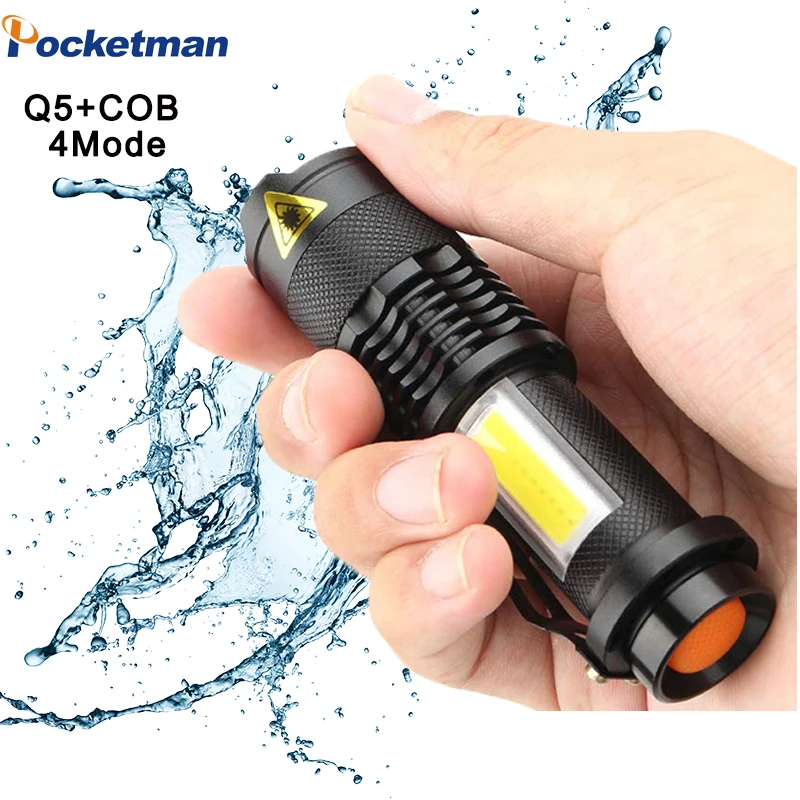 

Q5+COB 4Mode LED Flashlight Super Bright Waterproof Handheld Flashlights Torch Pocket Work Light for Emergency Lighting