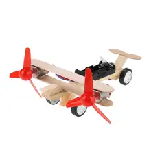 Twin Blades Electric Skating Aircraft Kit Toy Airplane Science DIY Model