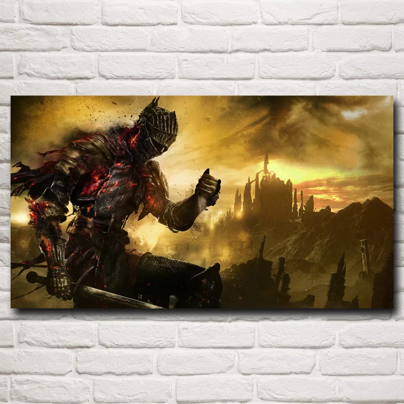 FOOCAME Dark Souls Warrior меч видеоигры Искусство Шелковый плакат печать домашний Декор Картина 11x20 16x29 20x36 дюймов