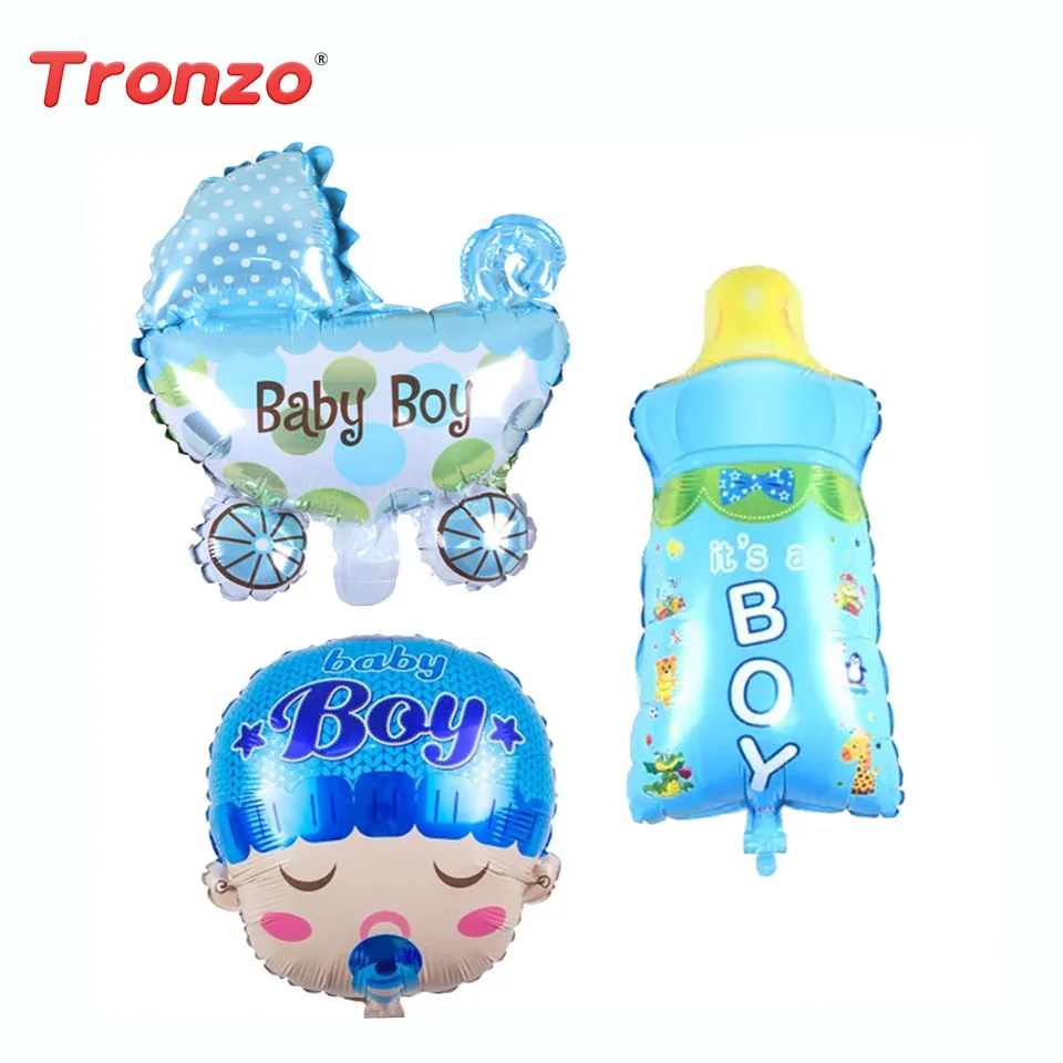 

Tronzo Baby Girl Boy Balloon First Birthday Party Decorations Blue Pink Aluminium Foil Balloons With Letter Baby Shower Supplies