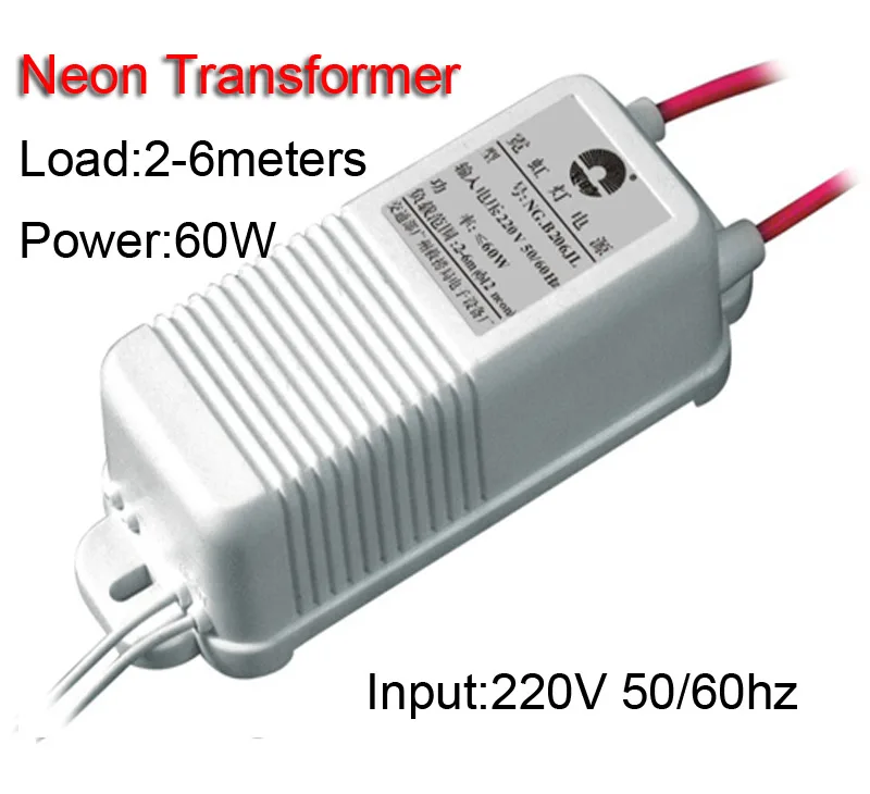6 Meters 60W Neon Sign Transformer Power Supply Neon Light Rectifier