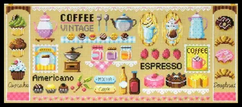 

COFFEE VINTAGE DIY Craft Stich Cross Stitch Package Cotton Fabric Needlework Embroidery Crafts Counted Cross-Stitching Kit