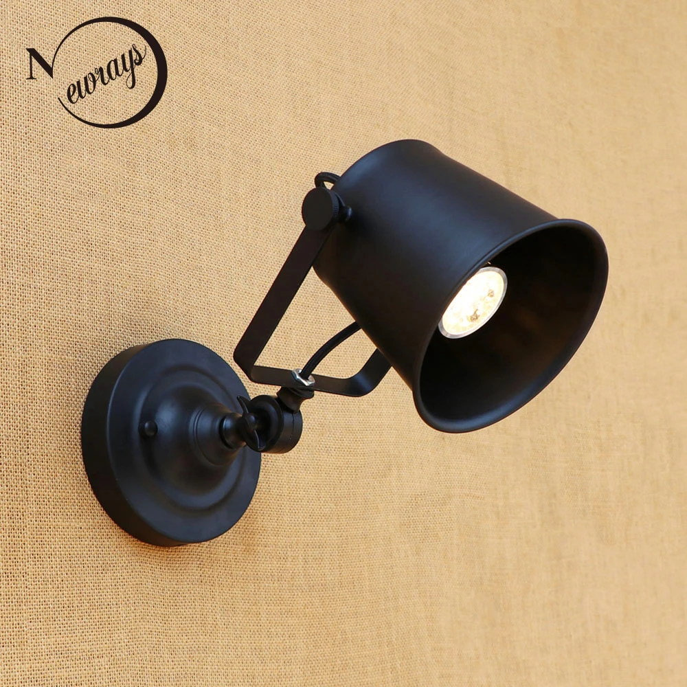 Retro loft industrial adjustable wall lamps sconce E27 LED lighting