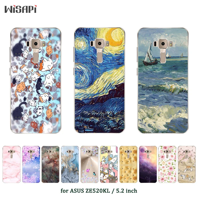 

5.2 inch Soft Silicone Case For Asus Zenfone 3 Cover Cases Back Fashion Printed FOR Zenfone 3 ze520kl Phone Protector Case