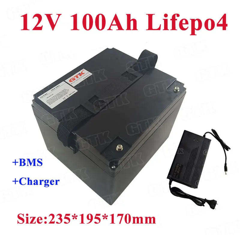 Портативная литиевая батарея Lifepo4 12 В 80 Ач 100 Встроенный BMS для дома большой