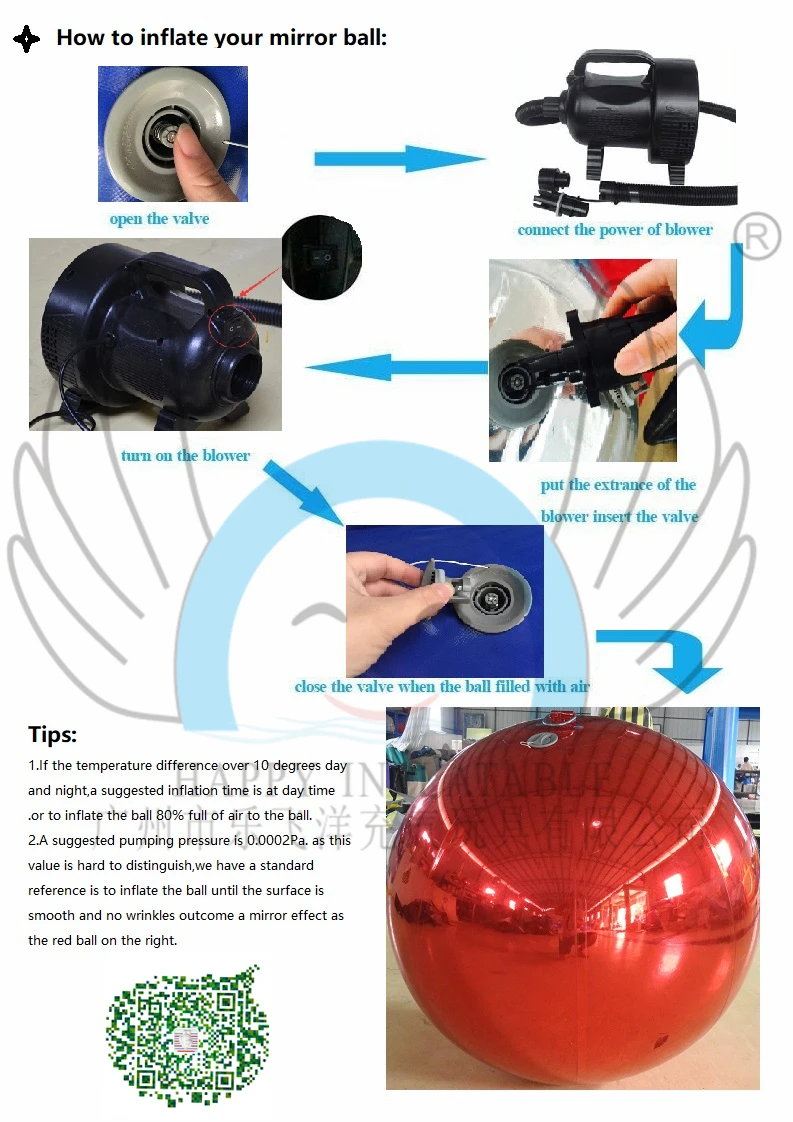 how to inflate your mirror ball 