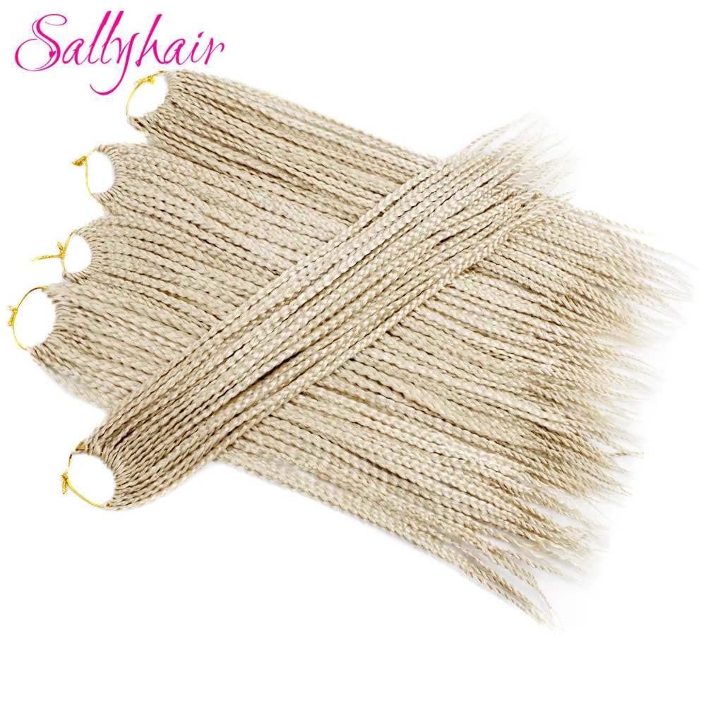 Sallyhair Brands 3X Afro Box Braids 22inch 22 Pcspack Synthetic Crochet Ombre Tow Tone Braiding Hair Extensions Black Brown Bug (58)