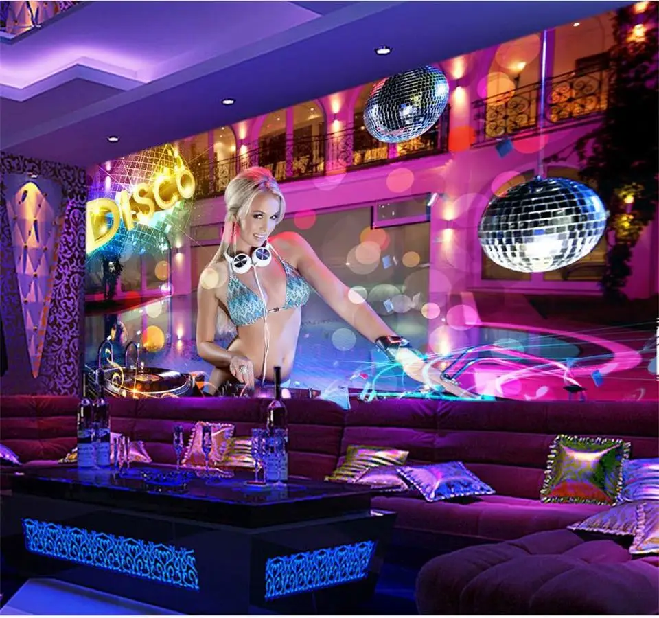 custom 3d photo wallpaper mural KTV room non woven sticker ...