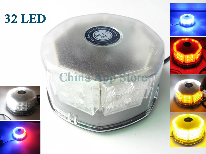 32 LED Waterproof Mounted Strobe Warning light Beacon Strobe