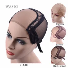 4*4″ U Part Wig Caps With Lace Net For Making Wigs With Adjustable Straps Glueless Weaving Caps Mesh Wig Cap Hairnets