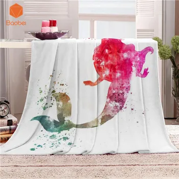 

Super Soft Blanket Mermaid Theme Nap blanket Velvet Plush Beach Towel For Baby Blanket Throws Summer bedsheet Travel CB71