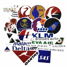 52Pcs Airline Logo High Quality Stickers Aviation Travel Trip For Suitcase Laptop Luggage Car Moto PVC Waterproof Sticker 55pcs mixed retro style travel hotel logo roma paris los japan chicago hawaii baghdad trip car sticker waterproof doodle decal