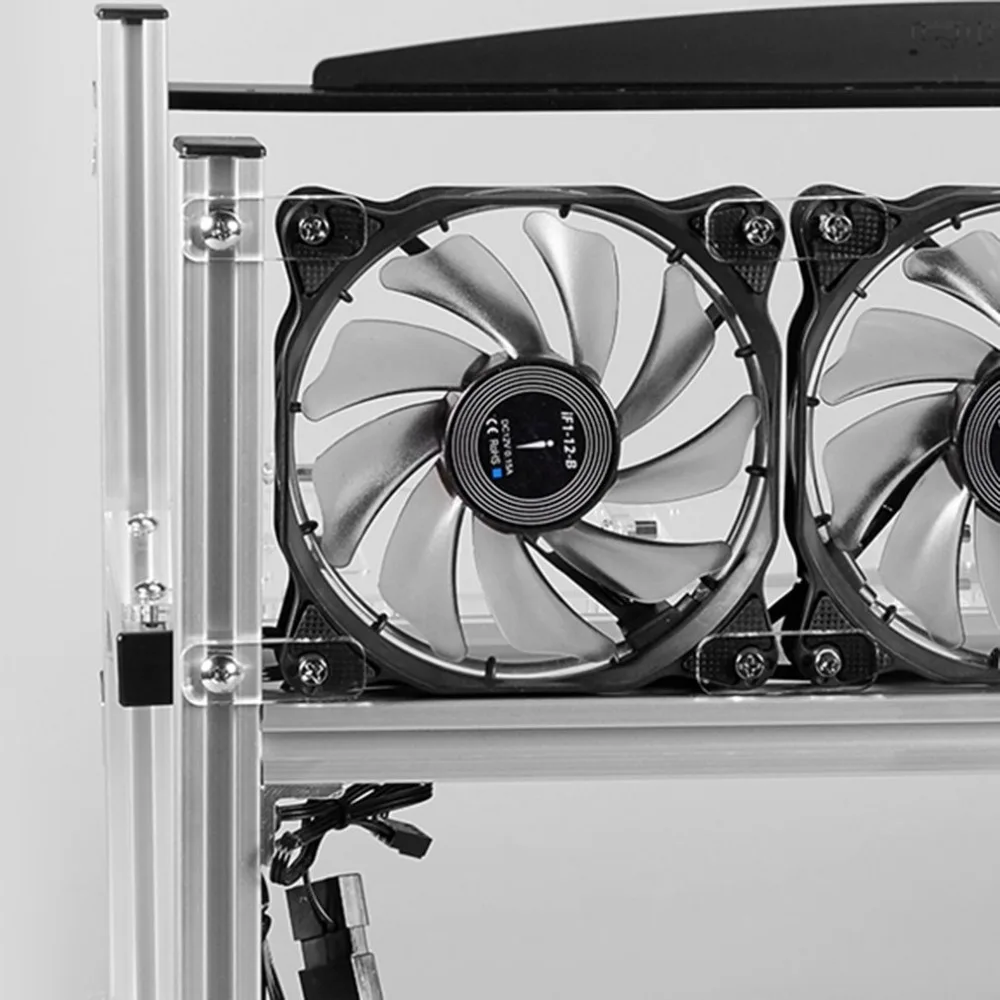 Multifunctional Heat Dissipation GPU Mining Frame Case Stackable Design Aluminum Acrylic Insulation Mining Frame Case