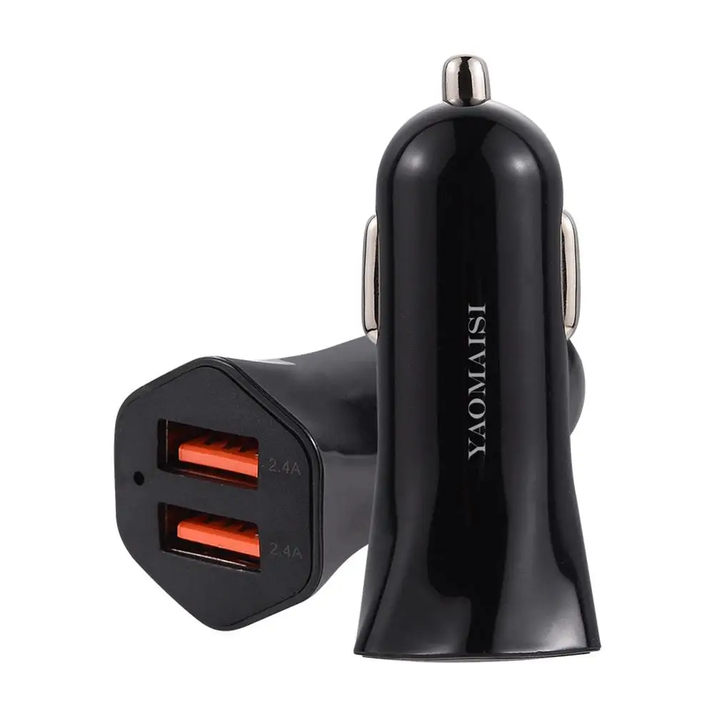 Car USB Charger Quick Charge 4.8A Mobile Phone Charger 2 Port 24W USB Fast Car Charger for iphone x Tablet smartphone Charger