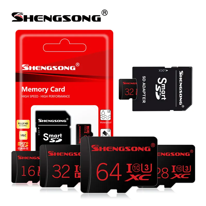 Дешевый 100% оригинал Shengsong Micro SD карта Class10 TF карта 16 ГБ 32 ГБ 64 Гб 128 ГБ 80 МБ с. с. карта памяти для samrtphone и настольный ПК