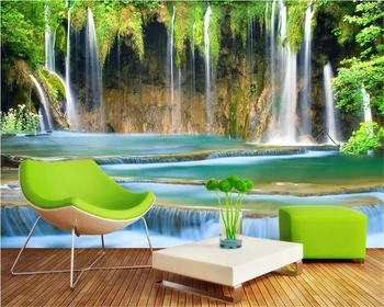 

beibehang Custom 3d wallpaper wall waterfall stereo landscape background wall vinyl wallpaper wallpapers for home walls behang