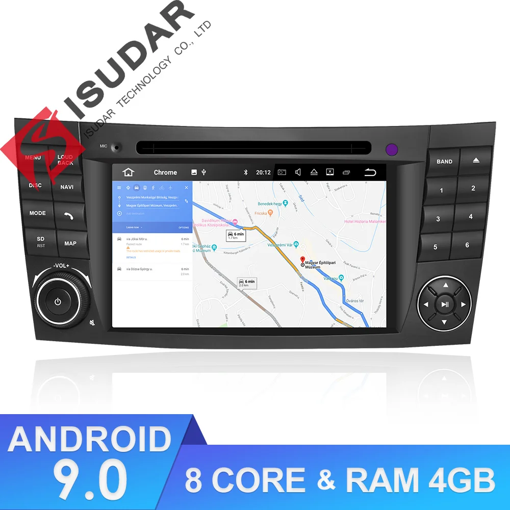 Isudar Android 9 Автомобильный мультимедийный плеер 2 Din для Mercedes/Benz/W211/E Class/CL