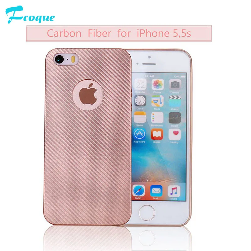 Fcoque Новый углерода Волокна телефона чехол для Apple iPhone 5S мягкая задняя крышка