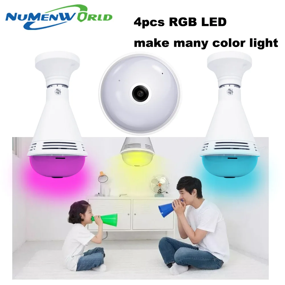 IP camera Bluetooth Music Speaker 360 Panoramin Smart Home Security Wifi VR Camera LED Bulb Camcorder Support PC Tablet Phone
