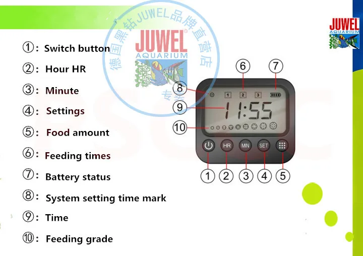JUWEL электронный автоматической очистки аквариума кормушка дозатор с таймером автоматического частности гидроизоляционные несколько гибкие сроки количественно
