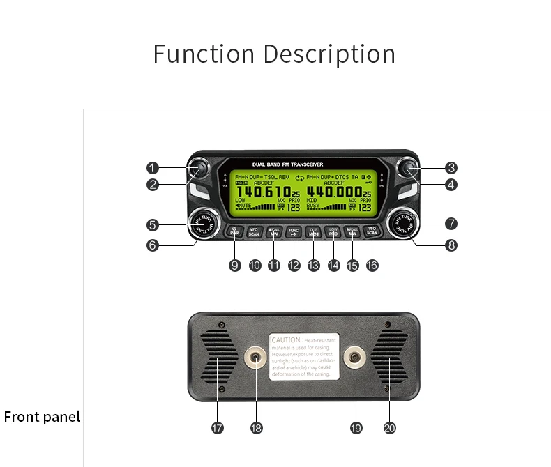 Zastone D9000 50 Вт Автомобильная рация 50 км Двухдиапазонная UHF 400-520 МГц VHF 136-174 МГц Мобильная радиостанция Автомобильная радиостанция Comunicador