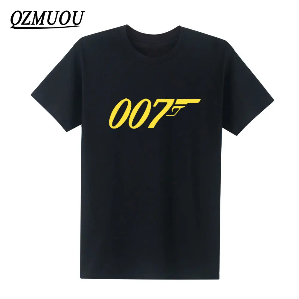Новые брендовые качественные футболки с фильмом Джеймса Бонда 007, Модная хлопковая Мужская футболка с коротким рукавом и круглым вырезом, футболки, размер XS-XXL - Цвет: Black3