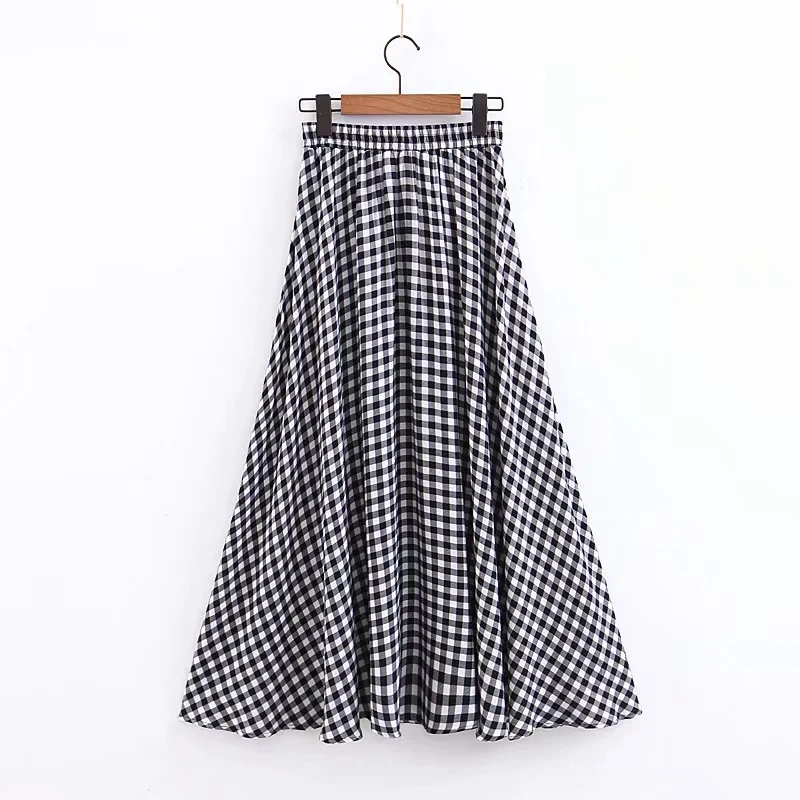 black and white plaid skirt plus size