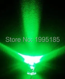 100 шт 5 мм F5 высокое яркий зеленый светодиодный зеленый астигматизм короткие ноги переход от белого к Зеленый