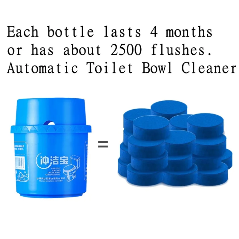 Automatic Toilet Cleaner Household Bacteria Cleaning Ceramic Tile Stain Remover for Home Bedroom Cleaner 2500 Times Flushes