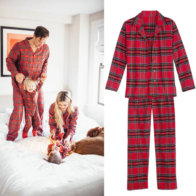 Pudcoco/Новинка; Лидер продаж; комплект одинаковых рождественских повседневных пижам для всей семьи; красная одежда для сна для женщин и детей; одежда для сна; рубашки в клетку+ длинные штаны - Цвет: Man L