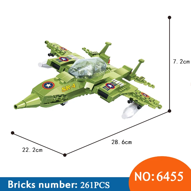 HSANHE 6455 262 шт. военной серии SWAT спецназ F-15 fighter строительные блоки Развивающие игрушки для детей