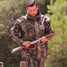 Одежда для охоты водонепроницаемая, камуфляжный бионический открытый, альпинистский рыболовный комплект военная куртка+ брюки