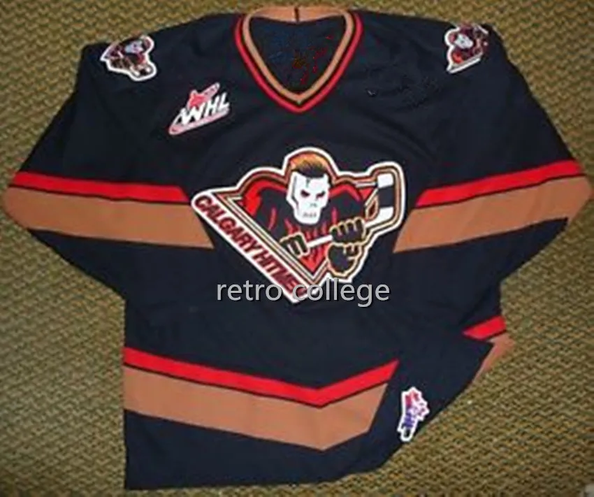 

Calgary Hitmen Black Ice Hockey Jersey Men's Embroidery Stitched Customize any number and name Jerseys