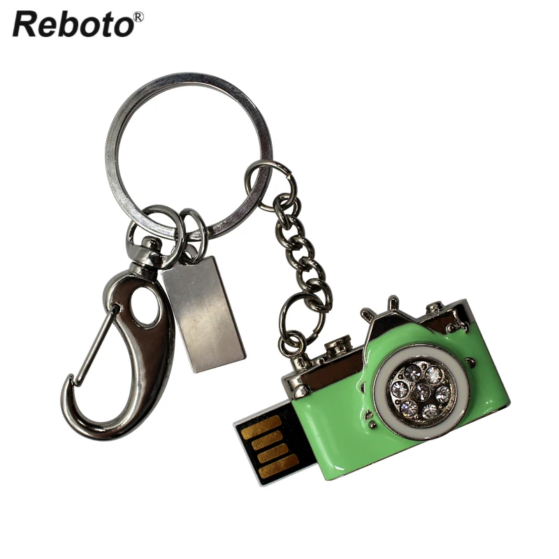 

Reboto Metal Camera Usb Flash Drive Mini Pen Drive 4GB Green Camera Pendrive 8GB 16GB High Quality U Disk 32GB 64GB Fashion Gift