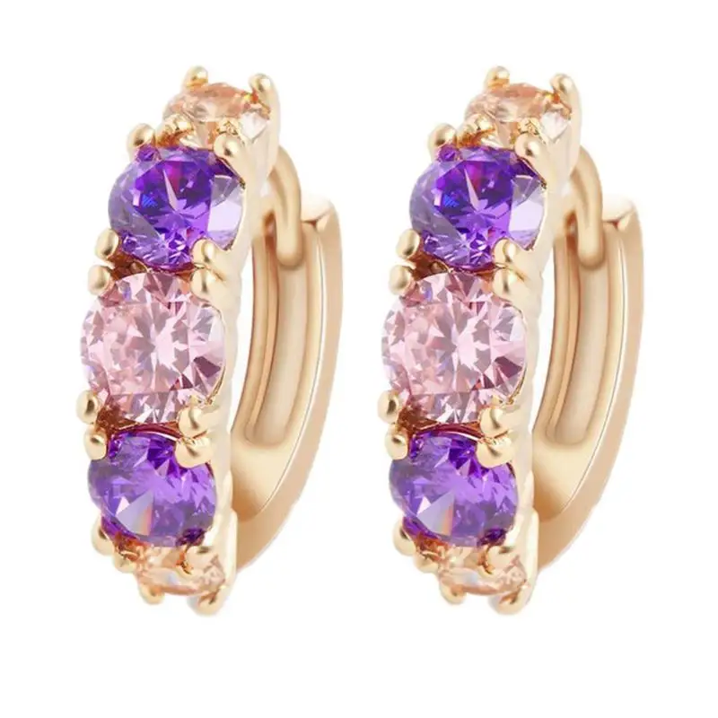 

Zircon Earrings Hot Colorful Flower Ear Ring Ear Stud Ear Clip