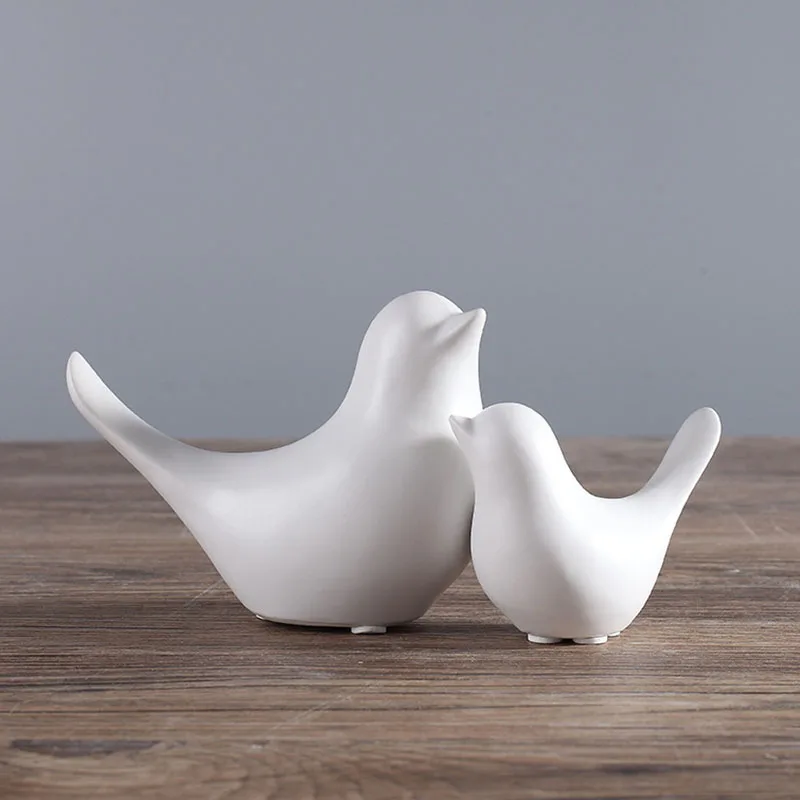 

Ceramic Bird Abstract Ornament Matte Black White Glaze Decoration for Home new arrival