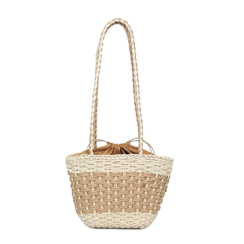 Women Handbag Hand Made Straw Woven Tote Large Capacity Summer Beach Party Shoulder Bag LT88