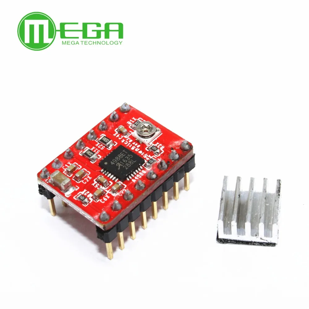 

Stepper Driver A4988 Stepper Motor Driver Module +1pcs Heat Sink Integrated Circuits (Red)