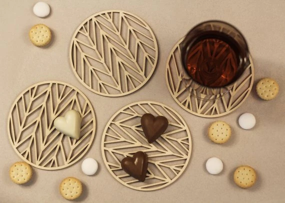 Laser Cut Wood Coaster Ornaments .Unfinished Wood Tags .Rustic leaves  Ornaments,Wood Coasters Cup Mat Placemats - AliExpress