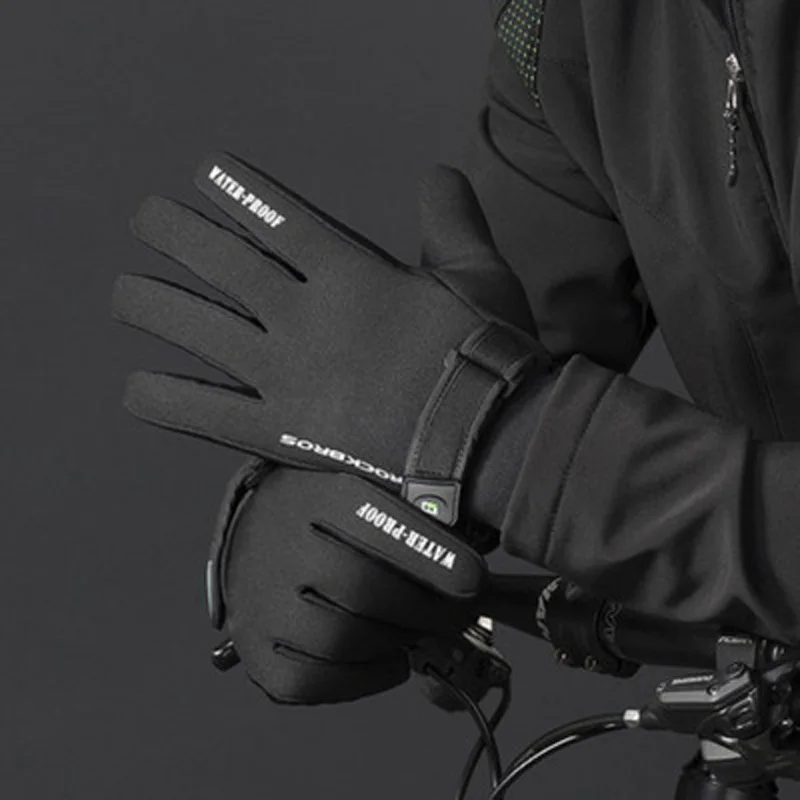ROCKBROS Bike Gloves Winter Thermal Windproof Warm Full Finger Cycling