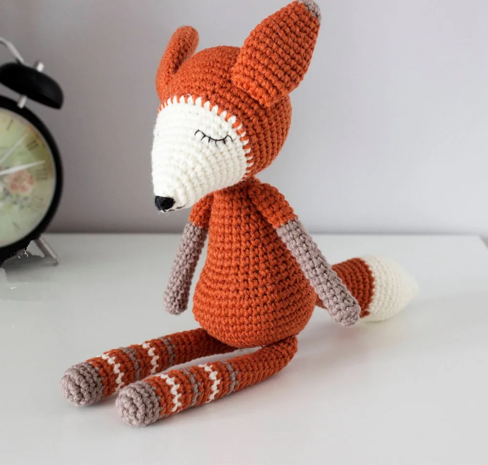 Вязаные игрушки кроше кукла амигуруми лиса Номер модели TS041323|Мягкие животные| |