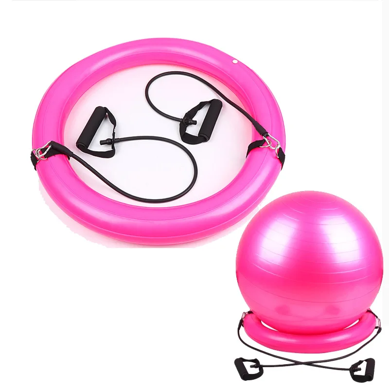 Exercise Stability Yoga Ball with Stability Base Resistance Bands for Gym Home Office Flexible Fitness Balls Seat Balance Ball