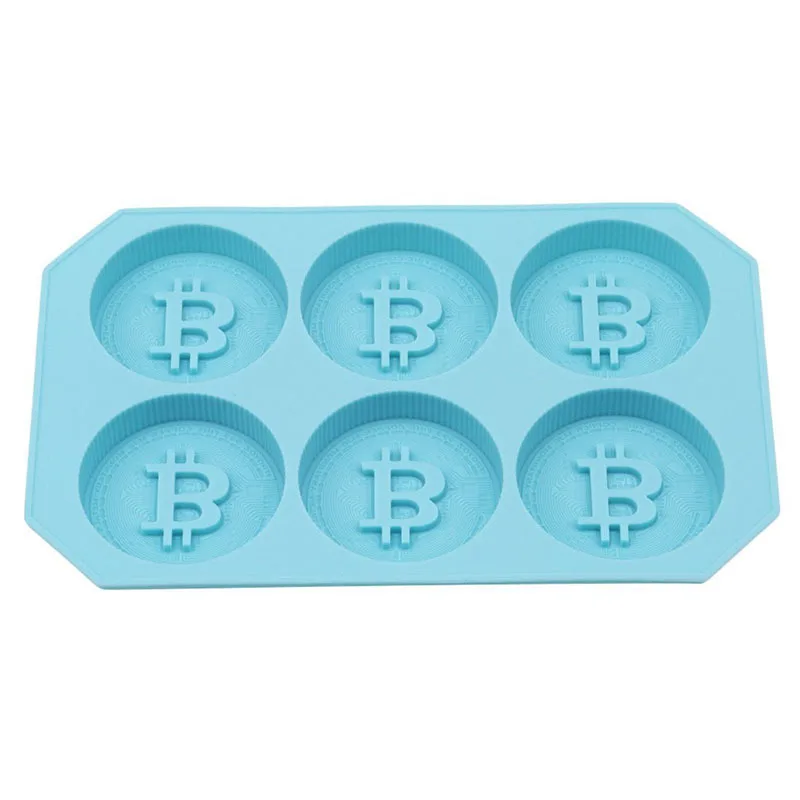 Гибкая силиконовая Ice Cube чайник Плесень лоток Bitcoin монета узор Дизайн Пудинг Желе